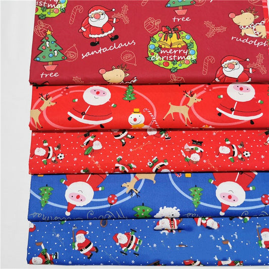 Tela de Algodón Twill Estampado Navideño para Ropa de Cama