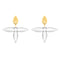 Gold And Silver Contrast Color Four-leaf Clover Cross Petal Dart Silver