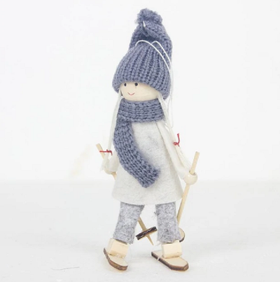 Muñeco Esquiador Navideño de Madera Artesanal - Image 12