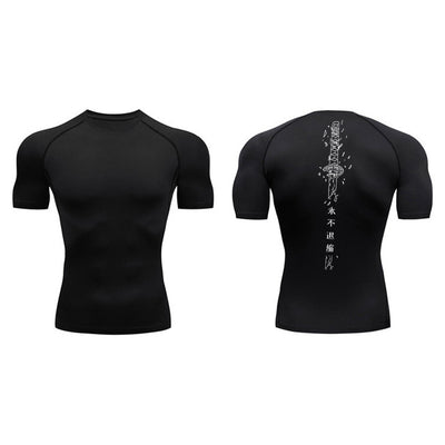 Playera de Compresión Estampado Espada Manga Corta Verano Hombre - Image 21