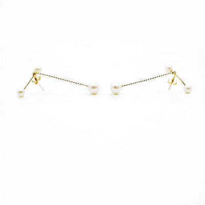 Aretes Geométricos con Perla - Diseño Minimalista Elegante - Image 5