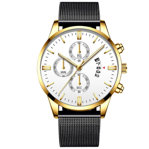 Reloj de Lujo para Hombre con Malla Metálica y Movimiento de Cuarzo - Image 25