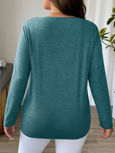 Blusa Ajustada de Punto con Cuello en V y Manga Larga para Mujer - Image 8