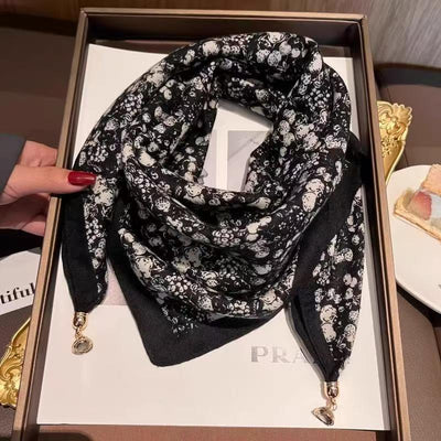 Bufanda Térmica Cuadrada con Cierre Magnético - Pañuelo de Seda Algodón para Mujer - Image 19