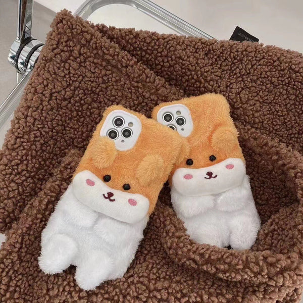 Funda Osito Peluche Compatible con Apple - Protección Suave para Otoño e Invierno