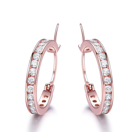 Aretes de Aro Plata con Diamantes - Elegancia Versátil - Image 2