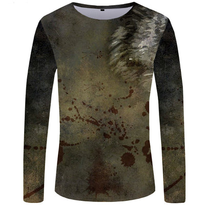 Camiseta Manga Larga Serie Lobo Impresión 3D para Hombre - Image 8