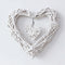 Coronas Colgantes de Corazones Gris y Blanco - Flores Artificiales