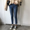 Pantalón Denim Recto Slim Fit Mujer - Diseño Irregular Moderno