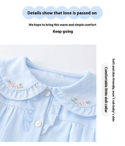 Blusa Básica Blanca de Algodón con Manga Larga para Niña - Image 16