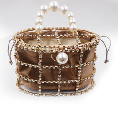 Bolso de Noche Cesta Metálica con Cristales - Estilo Diosa Coreana - Image 4