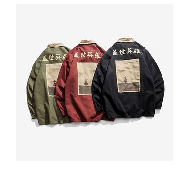 Chaqueta Casual Holgada Estilo Chino Retro con Botones - Talla Grande Hombre - Image 8