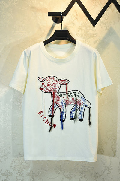 Camiseta de Manga Corta con Bordado Industrial de Diseño Pesado - Image 3