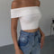 Top Tejido Asimétrico Cropped para Mujer