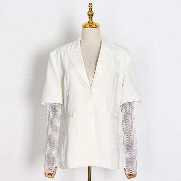 Blazer Ejecutivo Largo Brillante para Mujer