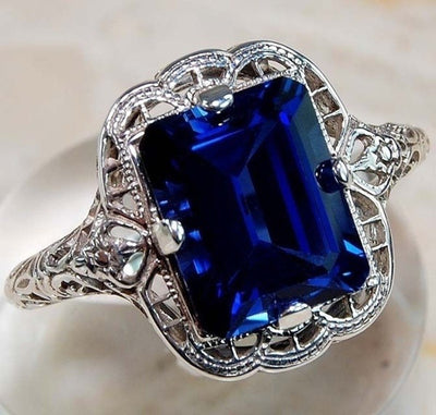 Anillo de Diamante y Zafiro en Plata 925 - Diseño Europeo para Compromiso