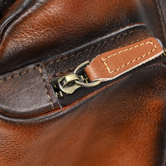 Bolso Vintage de Cuero Curtido al Natural - Gran Capacidad - Image 13