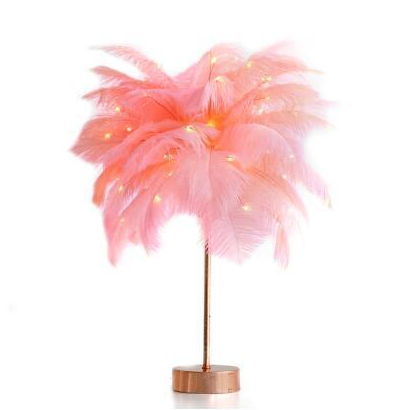 Lámpara de Escritorio Nórdica con Plumas - Luz Decorativa Moderna para Dormitorio - Image 11