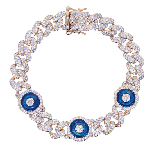 Pulsera Cubana de Circón Azul con Incrustaciones de Circonita - Image 12