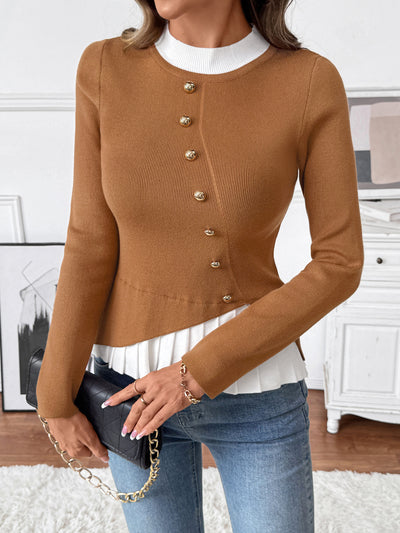 Suéter Tejido Slim Fit con Parches de Contraste de Color - Image 16