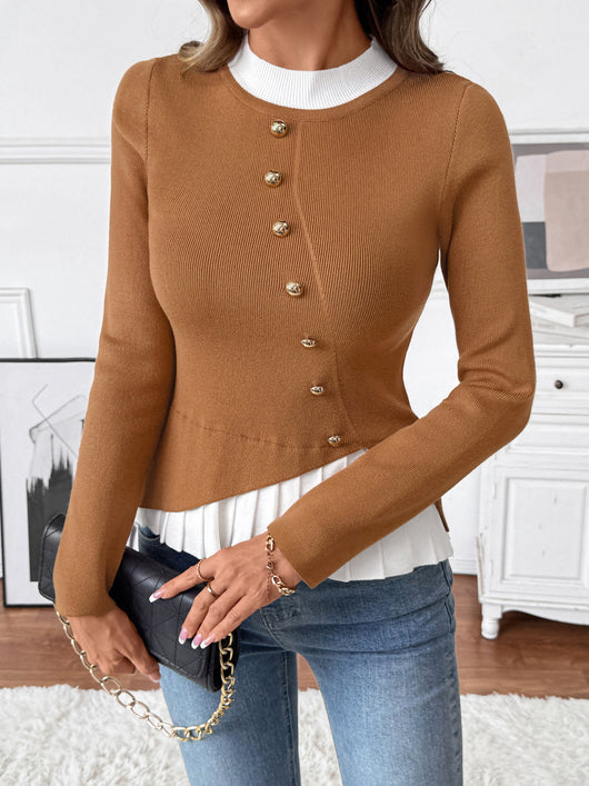Suéter Tejido Slim Fit con Parches de Contraste de Color - Image 16
