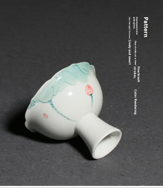 Taza de Té Porcelana con Loto Pintado a Mano - Caja de Regalo - Image 11