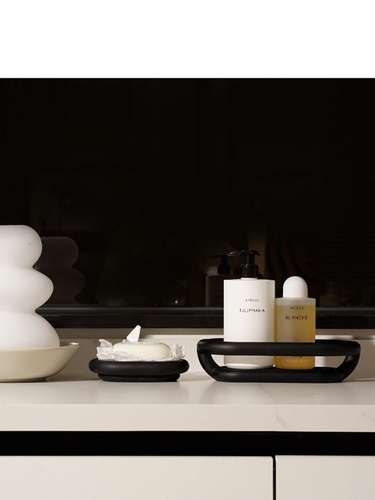 Organizador de Baño Moderno - Canasta Almacenamiento Blanco y Negro - Image 12