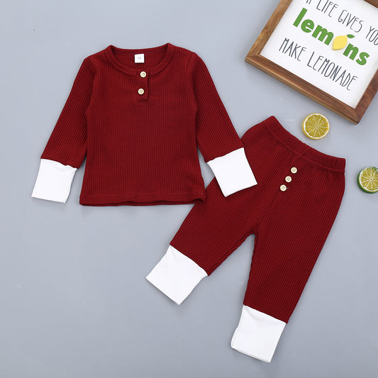 Conjunto Infantil de Blusa Manga Larga y Pantalón