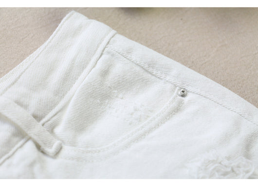 Falda Vaquera Blanca Rotos para Mujer - Primavera y Verano - Image 15