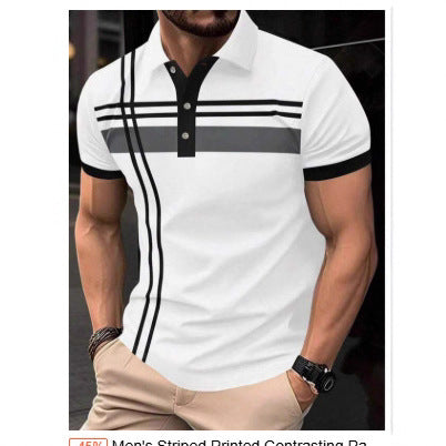 Camisa Casual Estampada para Hombre con Cuello de Solapa - Image 2