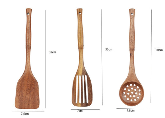 Espátula de Madera con Mango Largo Antiadherente - Utensilios de Cocina Profesionales - Image 11