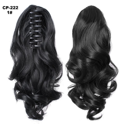 Extensión de Cabello Ondulado Largo con Clip - Peluca Postiza Gris Natural - Image 5