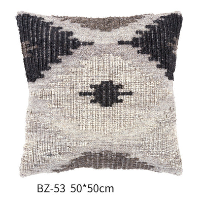 Almohada de Lana Artesanal Estilo Nórdico Moderno con Funda de Cuero Sintético - Image 19