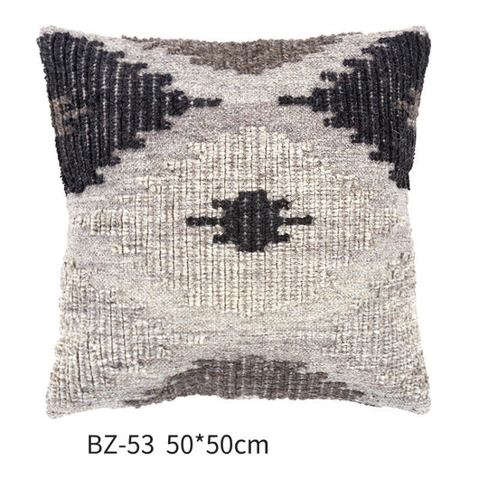Almohada de Lana Artesanal Estilo Nórdico Moderno con Funda de Cuero Sintético - Image 19