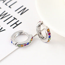 Aretes de Círculo Pequeño con Cristales de Imitación - Diseño Versátil - Image 14