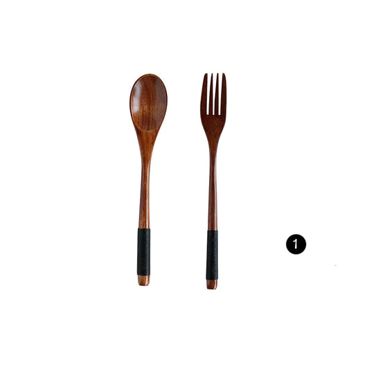 Juego de Cucharas y Tenedor de Bambú Natural para Cocina - Image 4