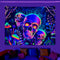 Tapiz Calavera Fluorescente Reactivo a Luz Negra UV