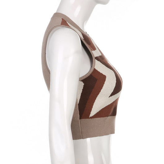 Chaleco de Lana Slim con Cuello Redondo y Detalles en Contraste - Image 17