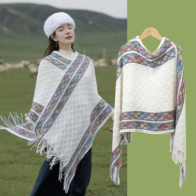 Chal Étnico con Flecos para Viajes - Abrigo Versátil de Otoño e Invierno - Image 10