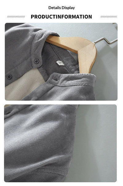 Chaqueta de Corduroy Grueso Forrada en Franela con Cuello Alto - Image 10