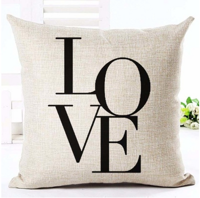 Funda de Almohada Decorativa con Letras en Blanco y Negro - Image 12