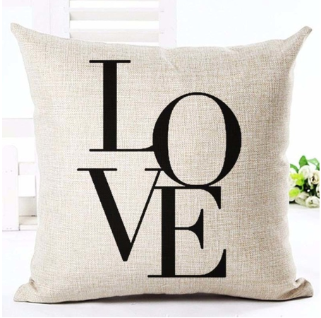Funda de Almohada Decorativa con Letras en Blanco y Negro - Image 12