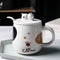 Taza de Cerámica Gato Kawaii con Tapa y Cuchara para Café