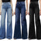 Pantalones Denim Ajustados con Vuelo Acampanado
