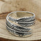 Old Thai Plateado Takahashi Feather Ring Fashion RingOld Thai Plateado Takahashi Feather Ring Fashion Ring 2 Estilo