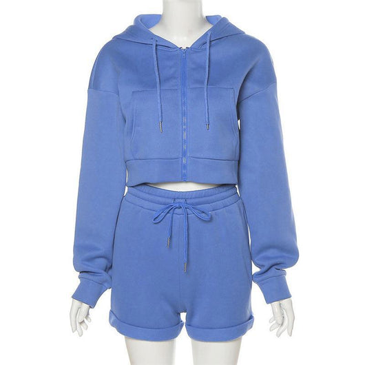 Conjunto Casual Sudadera con Capucha y Shorts Rectos - Image 13