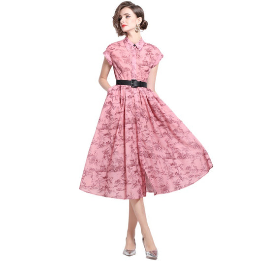 Vestido Polo Estampado Manga Corta para Mujer - Image 5
