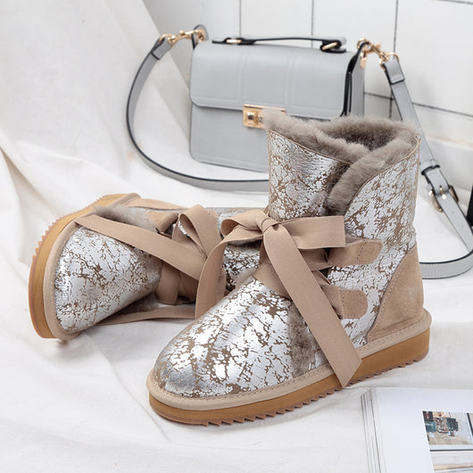 Botas Cortas Cálidas con Moño de Terciopelo - Invierno Nordeste - Image 11
