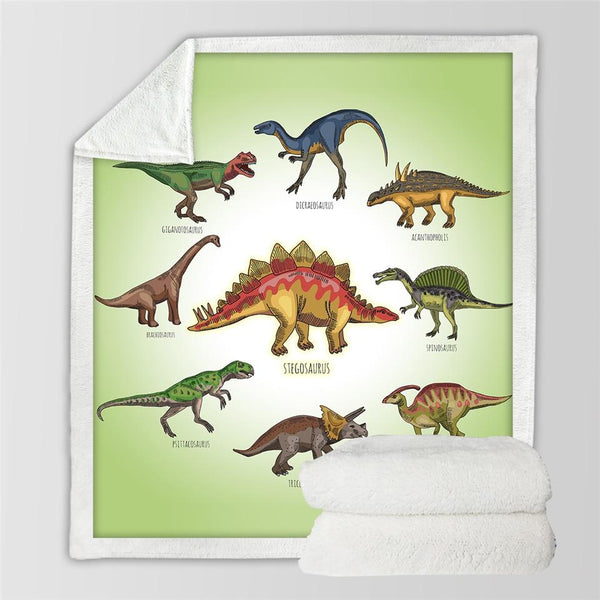 Manta Infantil de Algodón Suave Dinosaurios Jurásico Dibujos Animados para Niños y Niñas