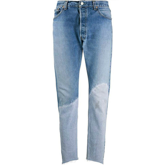 Jeans Slim Fit Desgastado con Costuras Destruidas